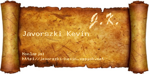 Javorszki Kevin névjegykártya